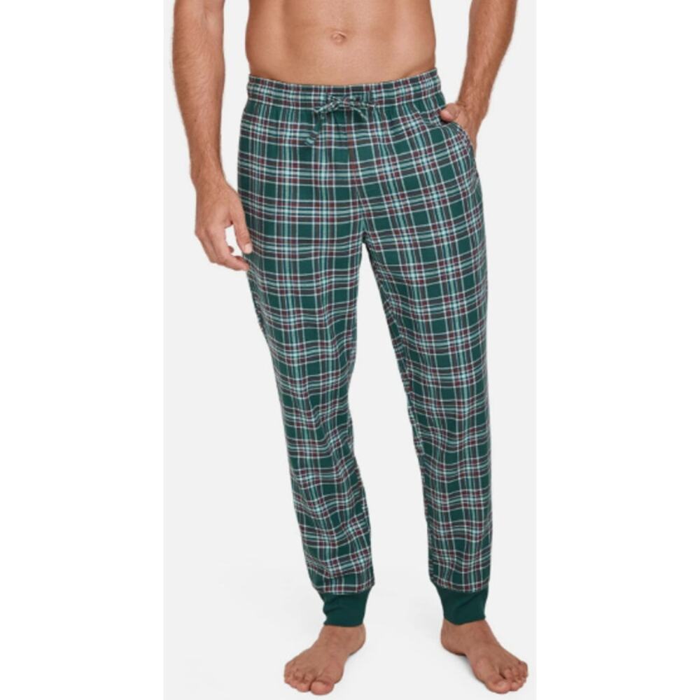 Jockey Men's Flannel Sleep Jogger Cactus Pine Candy Plaid Size XL NEW